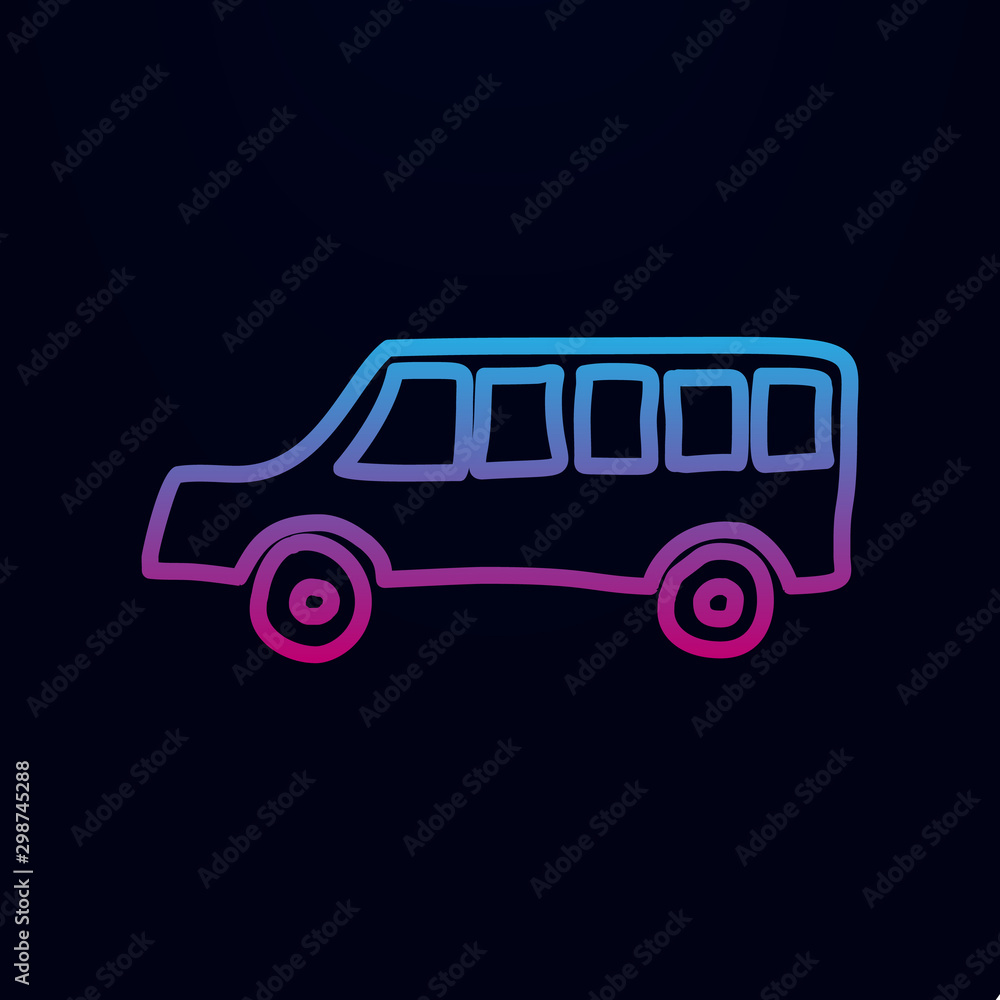Poster school bus sketch nolan icon. simple thin line, outline vector of education icons for ui and ux, web