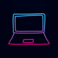 A laptop sketch nolan icon. Simple thin line, outline vector of education icons for ui and ux, website or mobile application
