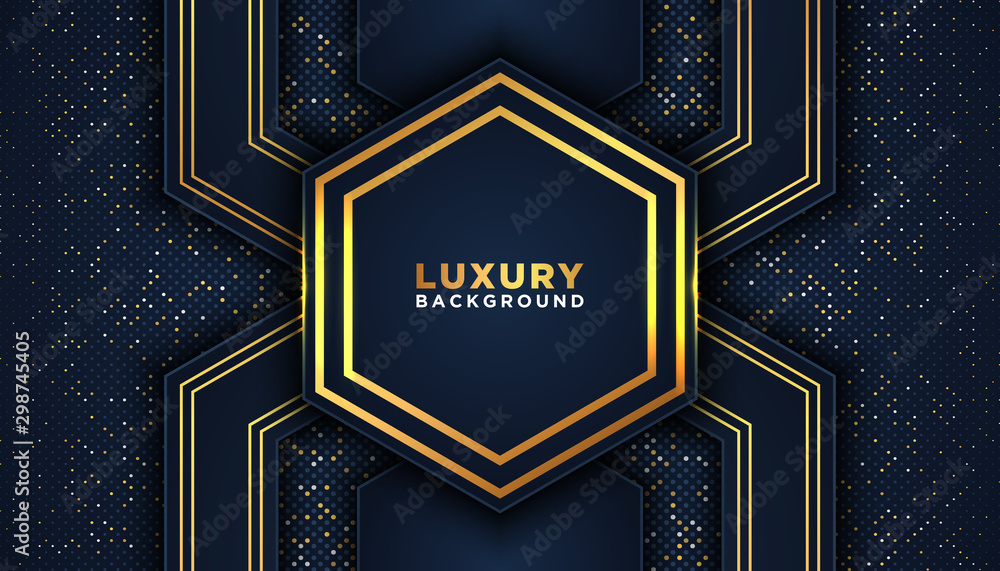 Poster dark abstract background with overlap layers. luxury design concept
