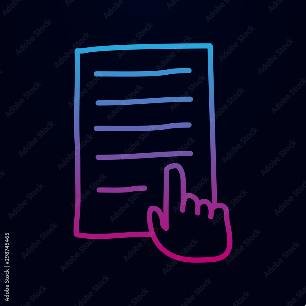 Aufkleber hand and a piece of paper sketch nolan icon. simple thin line, outline vector of education icons for
