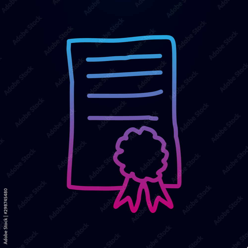 Poster certificate sketch nolan icon. simple thin line, outline vector of education icons for ui and ux, we