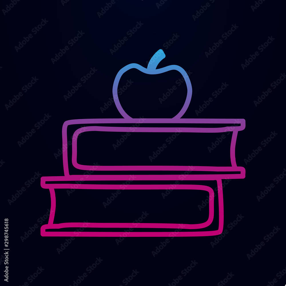 Poster books and apple sketch nolan icon. simple thin line, outline vector of education icons for ui and ux