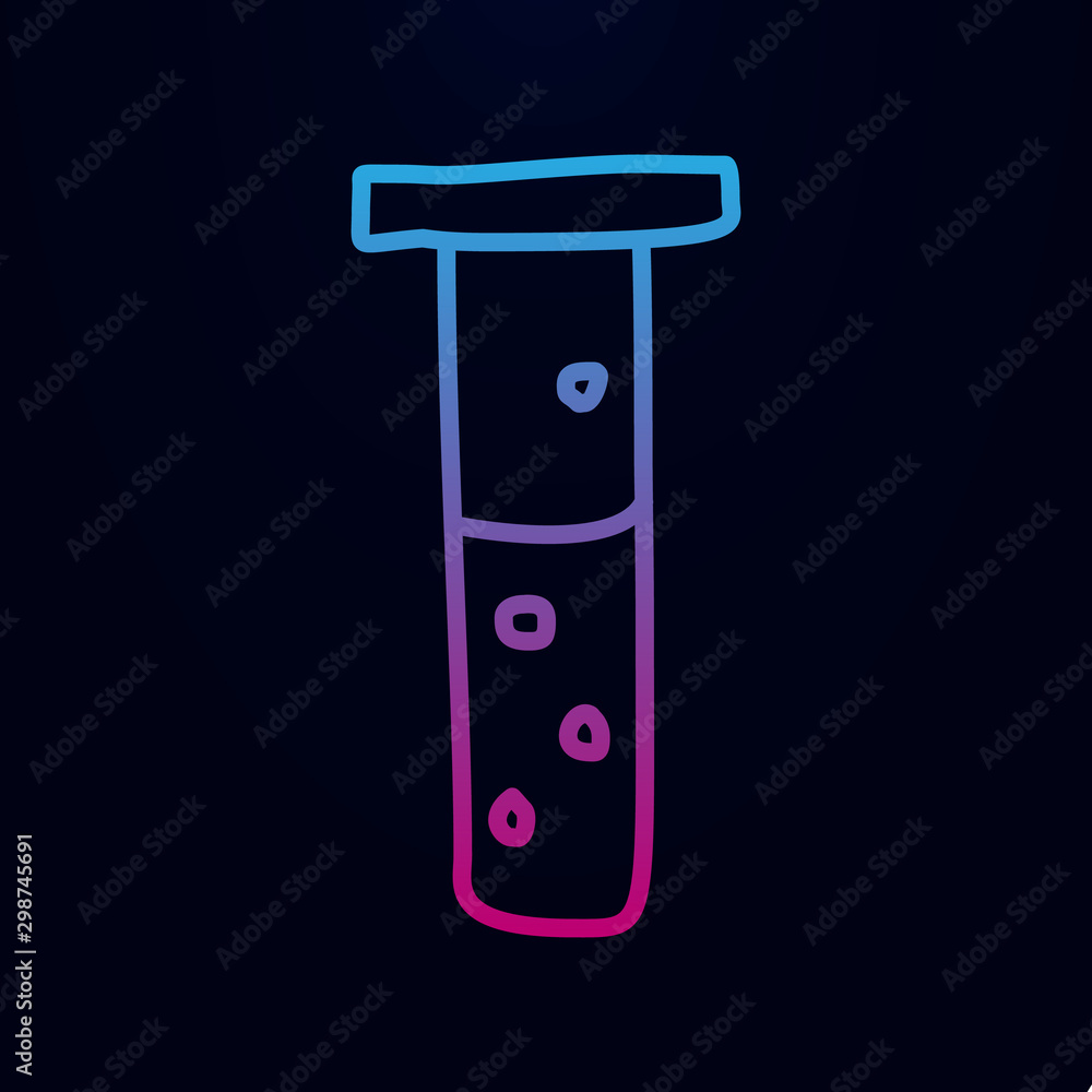 Poster vial with liquid sketch nolan icon. simple thin line, outline vector of education icons for ui and u