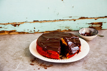Chocolate and pumpkin cake