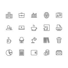 Office outline icons set bussines vector  eps10 line icons web.