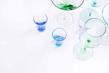 Colorful glasses background.