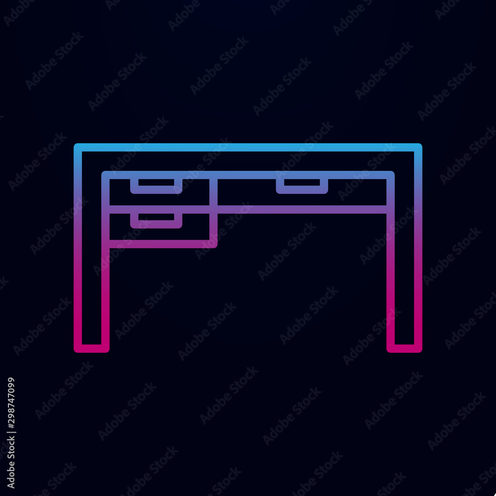 Poster office table nolan icon. simple thin line, outline vector of web, mix icons for ui and ux, website o