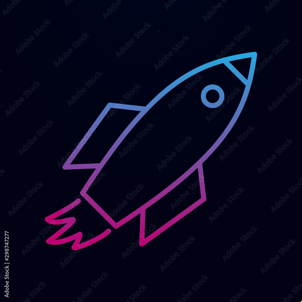 Poster startup launch nolan icon. simple thin line, outline vector of web, mix icons for ui and ux, website