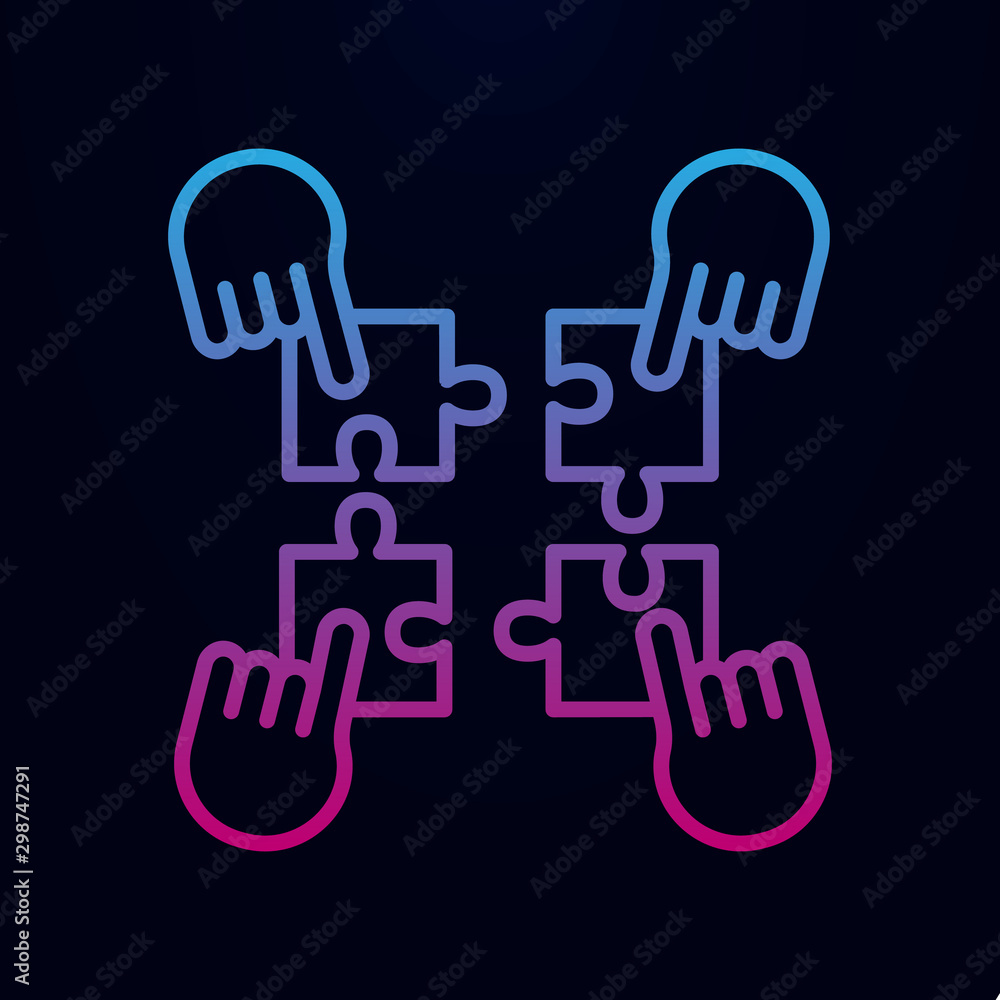 Poster team building nolan icon. simple thin line, outline vector of web, mix icons for ui and ux, website 
