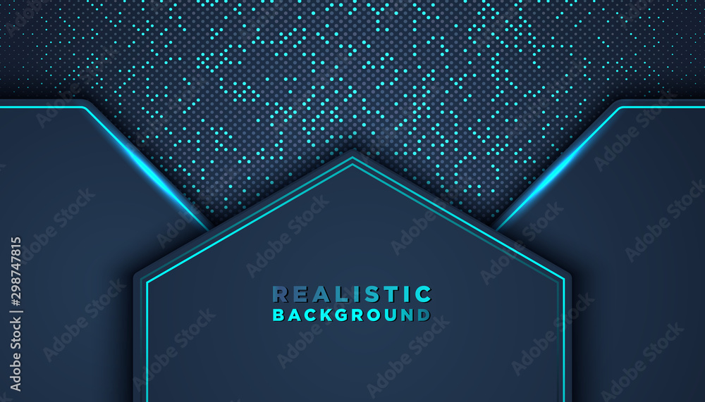 Poster dark abstract background with overlap layers. luxury design concept