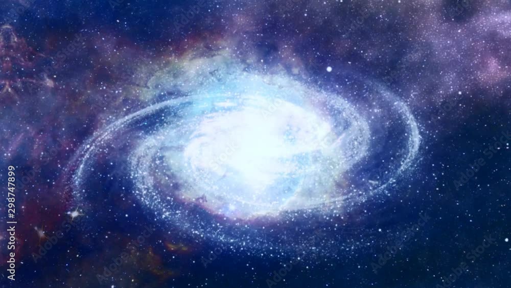 Wall mural spiral galaxy in deep space loop animation