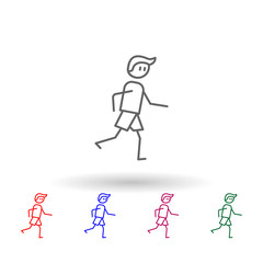 Running, physiotherapy, man multi color icon. Simple thin line, outline vector of physiotherapy icons for ui and ux, website or mobile application
