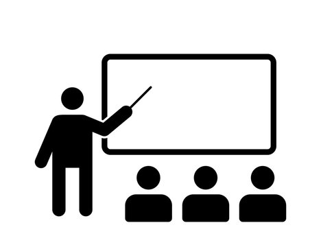 Training isolated vector icon. Training seminar icon. Blackboard icon. Lecture icon vector sign symbol. Business conference.