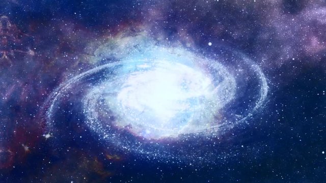 Spiral galaxy in deep space loop animation	