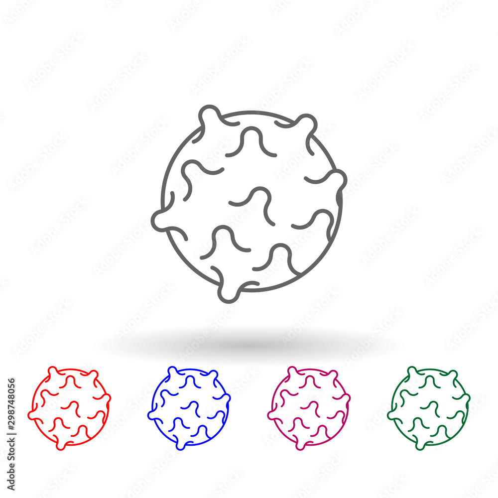 Poster gym ball, physiotherapy multi color icon. simple thin line, outline vector of physiotherapy icons fo