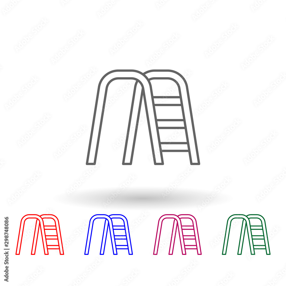 Poster walker, physiotherapy multi color icon. simple thin line, outline vector of physiotherapy icons for 