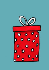 watercolor holiday presents illustration, wrapped gift boxes, birthday party christmas design elements set