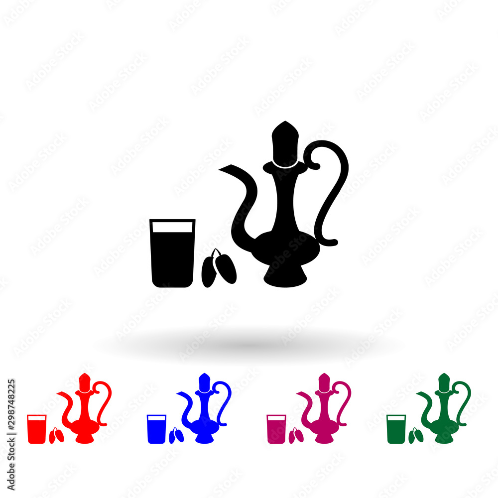 Poster iftar time multi color icon. simple thin line, outline vector of ramadan icons for ui and ux, websit