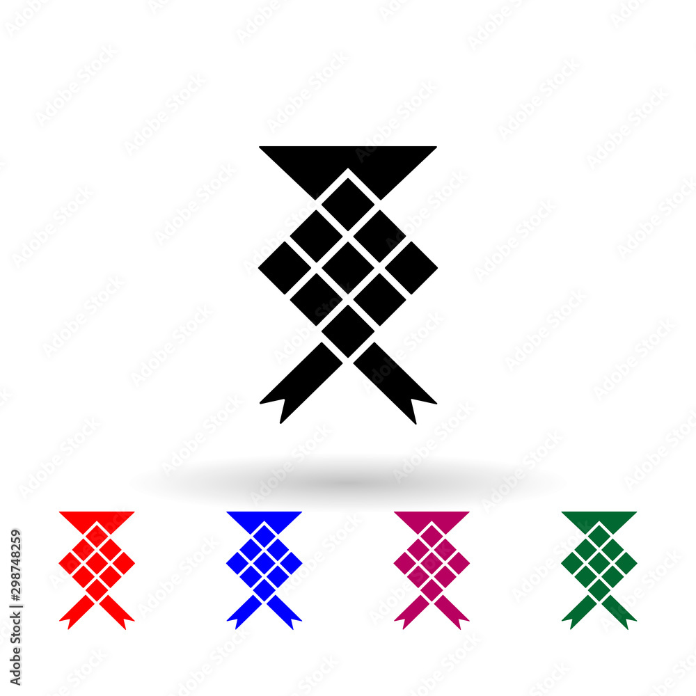 Poster ketupat multi color icon. simple thin line, outline vector of ramadan icons for ui and ux, website o