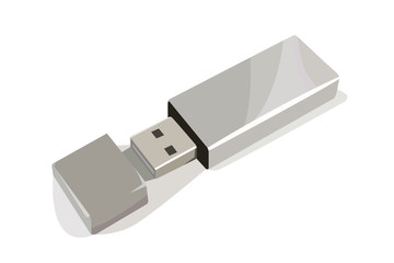 usb flash drive realistic vector illustration isolated