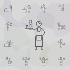 Waiter, drink, restaurant icon. Restaurant icons universal set for web and mobile