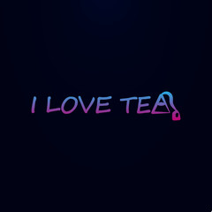 Fototapeta na wymiar I love tea, text nolan icon. Simple thin line, outline vector of tea icons for ui and ux, website or mobile application