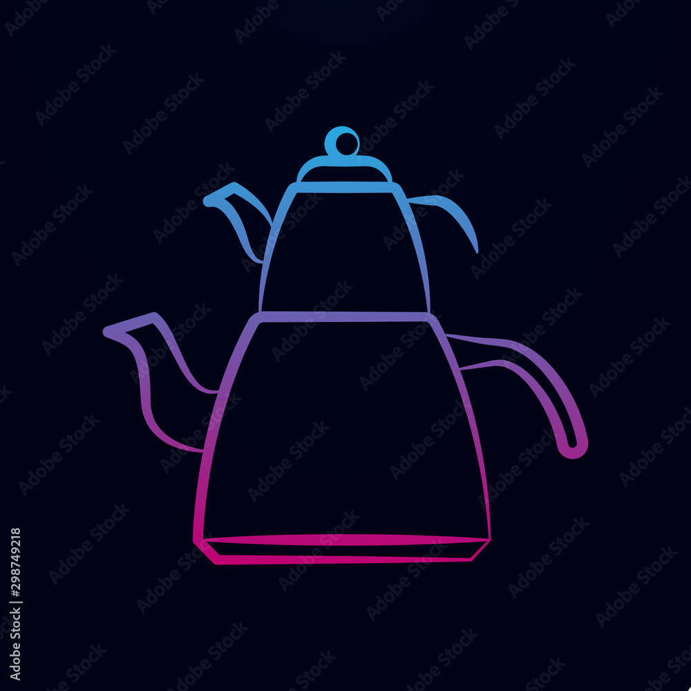 Poster teapots nolan icon. simple thin line, outline vector of tea icons for ui and ux, website or mobile a