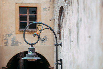Close up of a beautiful public street lamp in Cagliari, Sardinia