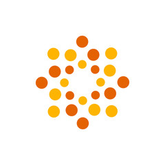 Spinning Orange Dots Icon Vector