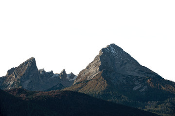 Isolated high mountain peak 