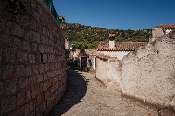 Streets in the very small countryside village of Lollove, in Barbagia region of Sardinia