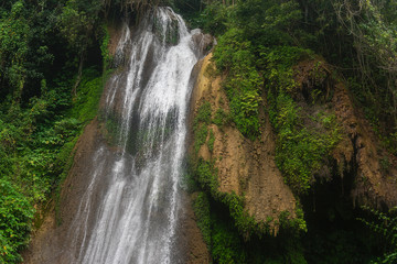 Landscape of a waterfall in Cuba