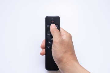  Hand holding a remote control