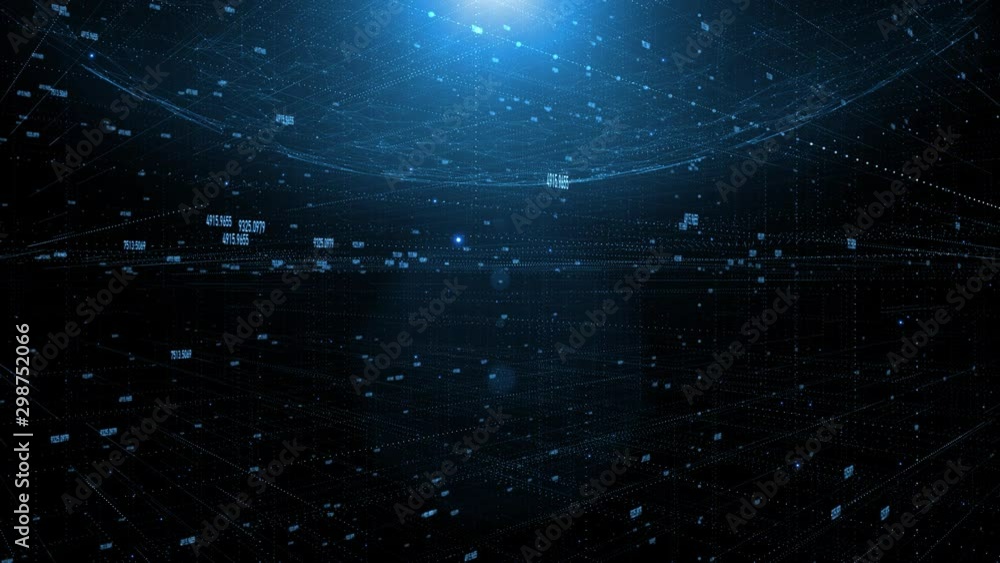 Aufkleber business cyberspace network sphere with digital numbers copy space animation background.