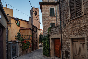 Fototapeta na wymiar GAVOI, ITALY / OCTOBER 2019: Street life in the rural village in Barbagia, Sardinia