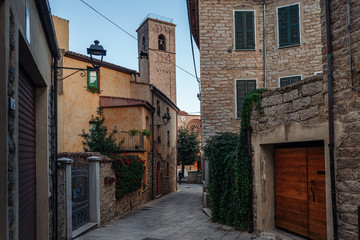 Fototapeta na wymiar GAVOI, ITALY / OCTOBER 2019: Street life in the rural village in Barbagia, Sardinia