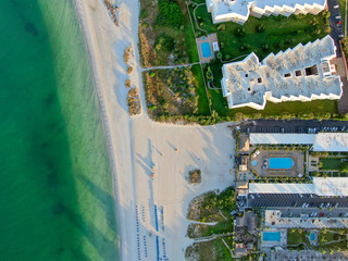 Fototapeta premium Aerial view of St Pete beach and resorts in St Petersburg, Florida USA 