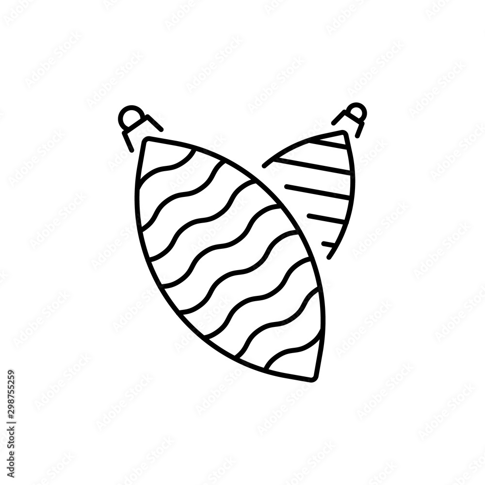 Poster winter tree toy icon. simple line, outline vector of christmas icons for ui and ux, website or mobil