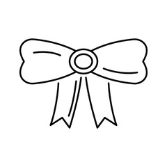 Winter ribbon icon. Simple line, outline vector of Christmas icons for ui and ux, website or mobile application