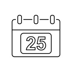 Winter calendar icon. Simple line, outline vector of Christmas icons for ui and ux, website or mobile application