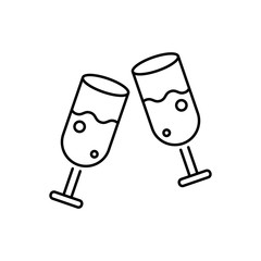 Winter wine glasses icon. Simple line, outline vector of Christmas icons for ui and ux, website or mobile application
