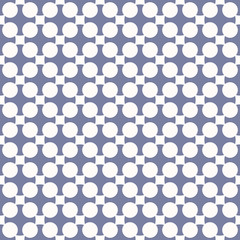 Vintage abstract geometric seamless pattern. Blue serenity and white colors