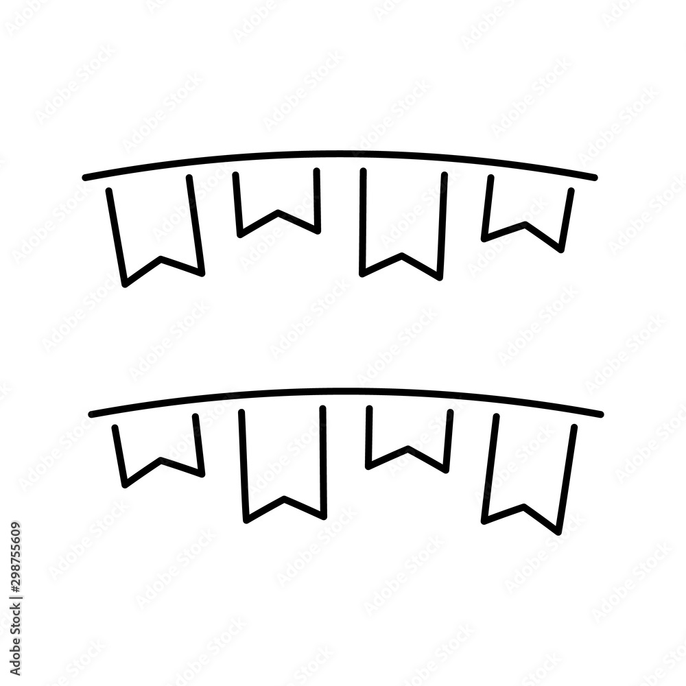 Poster winter flags icon. simple line, outline vector of christmas icons for ui and ux, website or mobile a