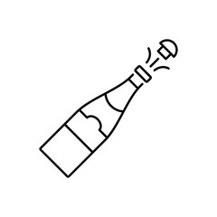 Winter champagne icon. Simple line, outline vector of Christmas icons for ui and ux, website or mobile application