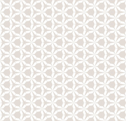 Subtle white and beige vector seamless geometric pattern with hexagonal grid