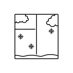 Winter window snowflake snow icon. Simple line, outline vector of Christmas icons for ui and ux, website or mobile application