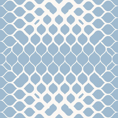 Vector halftone geometric seamless pattern. Blue and white gradient effect