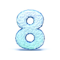 Ice crystal font Number 8 EIGHT 3D