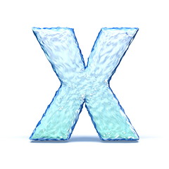 Ice crystal font letter X 3D