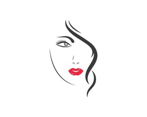 beauty face woman vector illustration template
